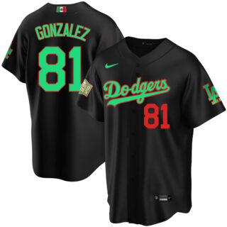 Men's Victor Gonzalez Los Angeles Dodgers Cool Base Jersey Mexican Heritage Night Mexico Black