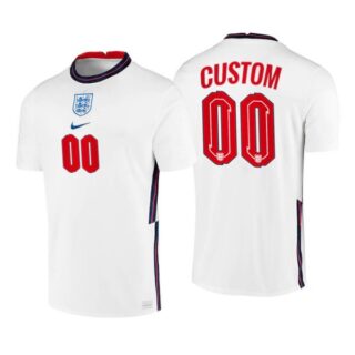 Men's Custom England National White Home Jersey