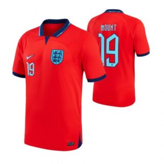 Men's Mason Mount England National Team Red Away Soccer Jersey 2022-23