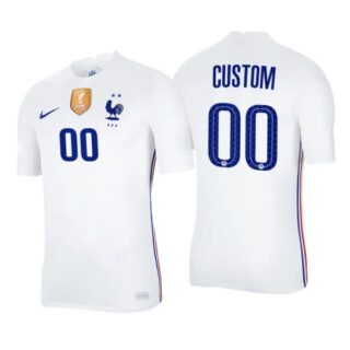Men's Custom France National White Away Jersey