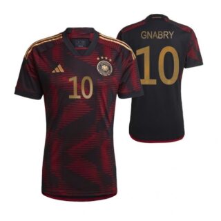 Men's Serge Gnabry Germany National Team Black Away Soccer Jersey 2022-23