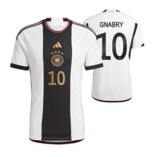 Men's Serge Gnabry Germany National Team White Home Soccer Jersey 2022-23