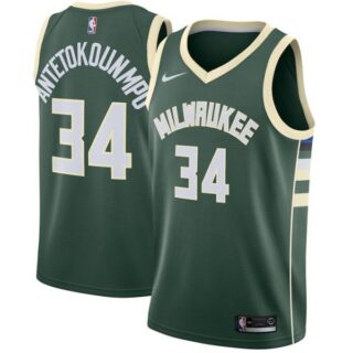 Men's Giannis Antetokounmpo Milwaukee Bucks Basketball Jersey Green