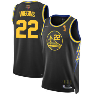 Men's Golden State Warriors Andrew Wiggins 2022 NBA Champions Stitched Jersey Black