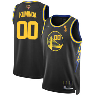 Men's Golden State Warriors Jonathan Kuminga 2022 NBA Champions Stitched Jersey Black