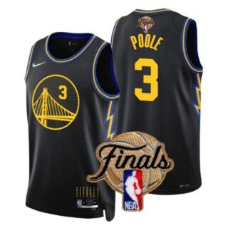 Men's Golden State Warriors Jordan Poole 2022 NBA Finals Stitched Jersey - Black