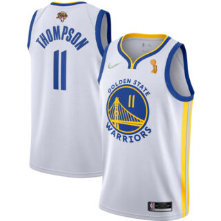 Men's Golden State Warriors Klay Thompson 2022 NBA Champions Stitched Jersey White