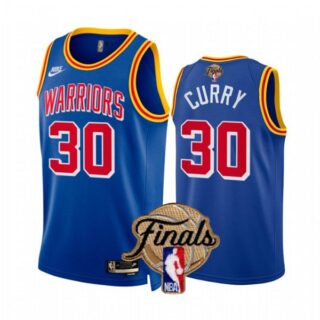 Men's Golden State Warriors Stephen Curry 2022 NBA Finals Stitched Jersey -