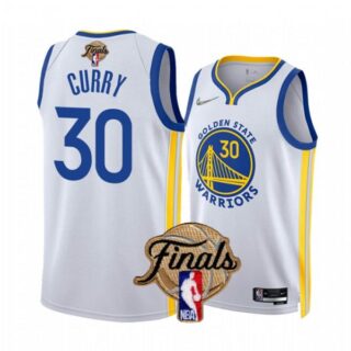 Men's Golden State Warriors Stephen Curry 2022 NBA Finals Stitched Jersey - White Association