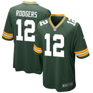 Men's #12 Aaron Rodgers Green Bay Packers Game Jersey Stitched Green