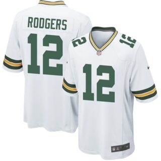 Men's #12 Aaron Rodgers Green Bay Packers Game Jersey Stitched White
