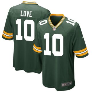 Men's #10 Jordan Love Green Bay Packers Game Jersey Stitched Green