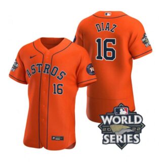 Men's Aledmys Diaz Houston Astros 2022 World Series Stitched Jersey Orange