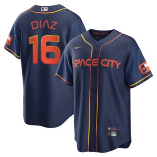 Men's Cool Base Aledmys Diaz Houston Astros 2022 Space City Connect Navy Stitched Jersey