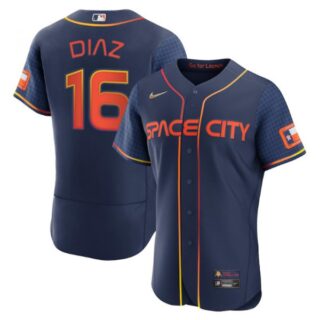 Men's Flex Base Aledmys Diaz Houston Astros 2022 Space City Connect Navy Stitched Jersey