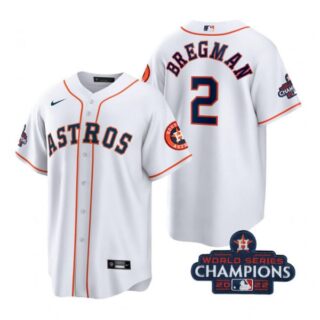 Men's Alex Bregman Houston Astros 2022 World Series Champions White Stitched Jersey