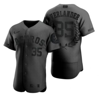 Men's Justin Verlander Houston Astros Flex Base Jersey Black Award