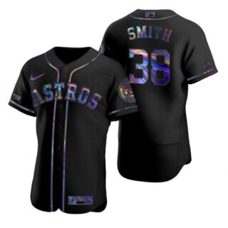 Men's Joe Smith Houston Astros Flex Base Jersey Black Holographic