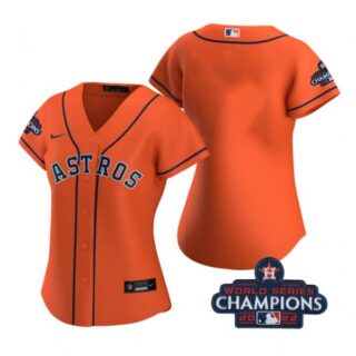 Women's Blank Houston Astros 2022 World Series Champions Orange Stitched Jersey