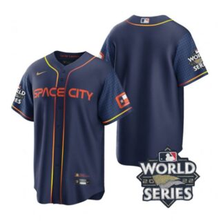 Youth Houston Astros 2022 World Series City Connect Navy Stitched Jersey