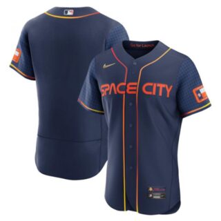 Men's Flex Base Houston Astros 2022 Space City Connect Navy Stitched Jersey