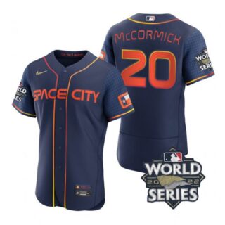 Men's Chas Mccormick Houston Astros 2022 World Series Space City Connect Jersey Navy