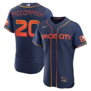 Men's Flex Base Chas McCormick Houston Astros 2022 Space City Connect Navy Stitched Jersey