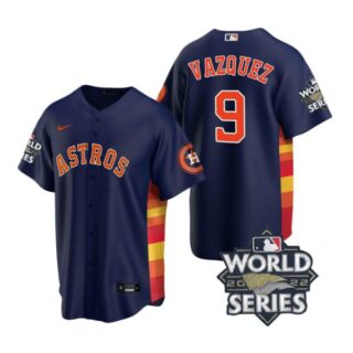 Youth Houston Astros Christian Vazquez 2022 World Series Navy Alternate Stitched Jersey
