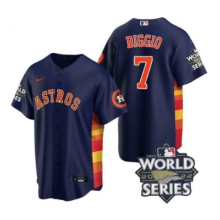 Youth Houston Astros Craig Biggio 2022 World Series Navy Alternate Stitched Jersey