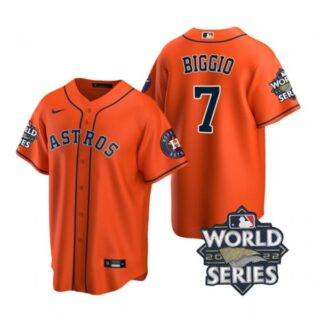 Youth Houston Astros Craig Biggio 2022 World Series Orange Alternate Stitched Jersey