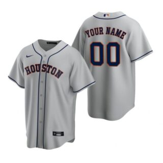 Men's Custom Houston Astros Cool Base Jersey Gray