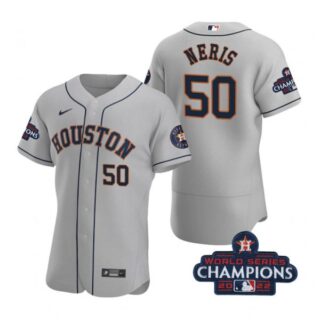 Men's Hector Neris Houston Astros 2022 World Series Champions Stitched Gray Jersey