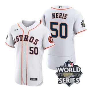 Men's Hector Neris Houston Astros 2022 World Series Stitched Jersey White