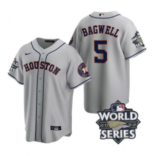 Youth Houston Astros Jeff Bagwell 2022 World Series Gray Road Stitched Jersey