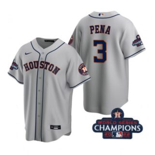 Youth Jeremy Pena Houston Astros 2022 World Series Champions Gray Stitched Jersey