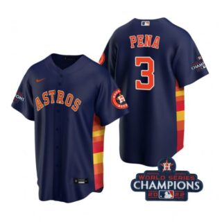Youth Jeremy Pena Houston Astros 2022 World Series Champions Navy Stitched Jersey