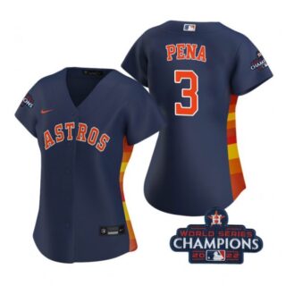 Women's Jeremy Pena Houston Astros 2022 World Series Champions Navy Stitched Jersey