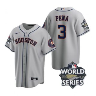 Youth Houston Astros Jeremy Pena 2022 World Series Gray Road Stitched Jersey