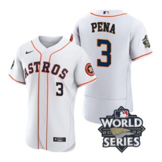 Men's Jeremy Pena Houston Astros 2022 World Series Stitched Jersey White