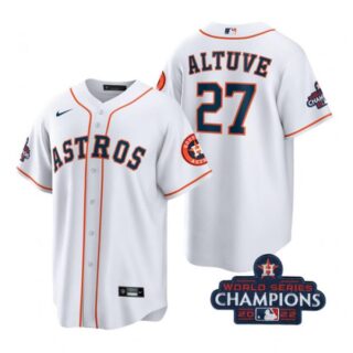 Men's Jose Altuve Houston Astros 2022 World Series Champions White Stitched Jersey