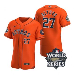 Men's Jose Altuve Houston Astros 2022 World Series Stitched Jersey Orange