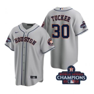 Youth Kyle Tucker Houston Astros 2022 World Series Champions Gray Stitched Jersey