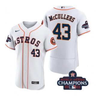 Men's Lance Mccullers Houston Astros 2022 World Series Champions Stitched White Jersey