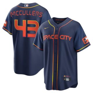 Men's Cool Base Lance McCullers Jr. Houston Astros 2022 Space City Connect Navy Stitched Jersey