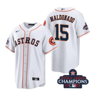 Youth Martin Maldonado Houston Astros 2022 World Series Champions White Stitched Jersey