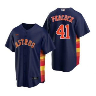 Men's Brad Peacock Houston Astros Cool Base Jersey Navy