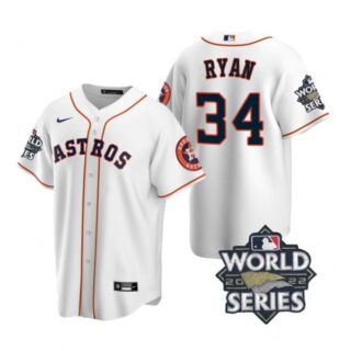 Youth Houston Astros Nolan Ryan 2022 World Series White Home Stitched Jersey