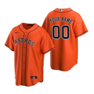 Men's Custom Houston Astros Cool Base Jersey Orange