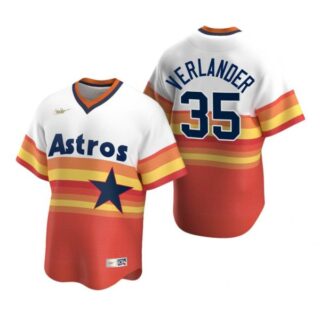 Men's Justin Verlander Houston Astros Cool Base Jersey Orange Cooperstown