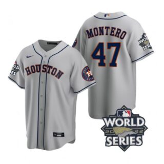 Youth Houston Astros Rafael Montero 2022 World Series Gray Road Stitched Jersey
